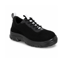 Eego Italy Bumper Knitted Cloth Steel Toe Black Breathable Sports Safety Shoes, Size: 6