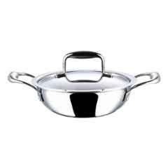 Vinod Platinum 2.4 Litre Induction Friendly Extra Deep Kadhai with Lid, EDPTKD22 (Pack of 5)