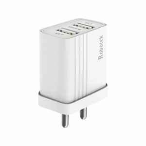 Robotek SC224+ 12W ABS White Dual USB Port Fast Charging Mobile Charger with Type C Cable