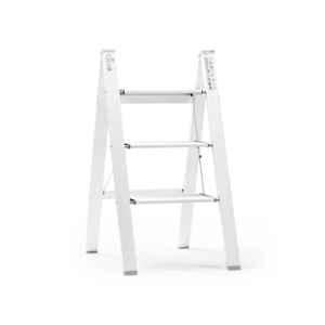Corvids 150kg 3 Steps Aluminum White Foldable Ladder with Wide Anti-Slip Pedal, CASL-03W