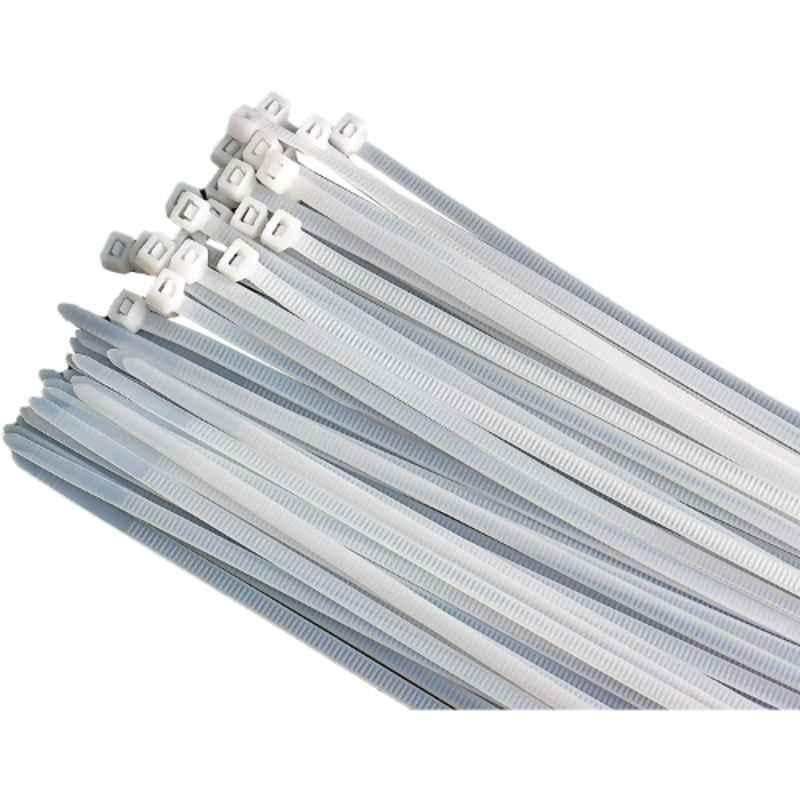 200mm Nylon White Cable Ties (Pack of 100)