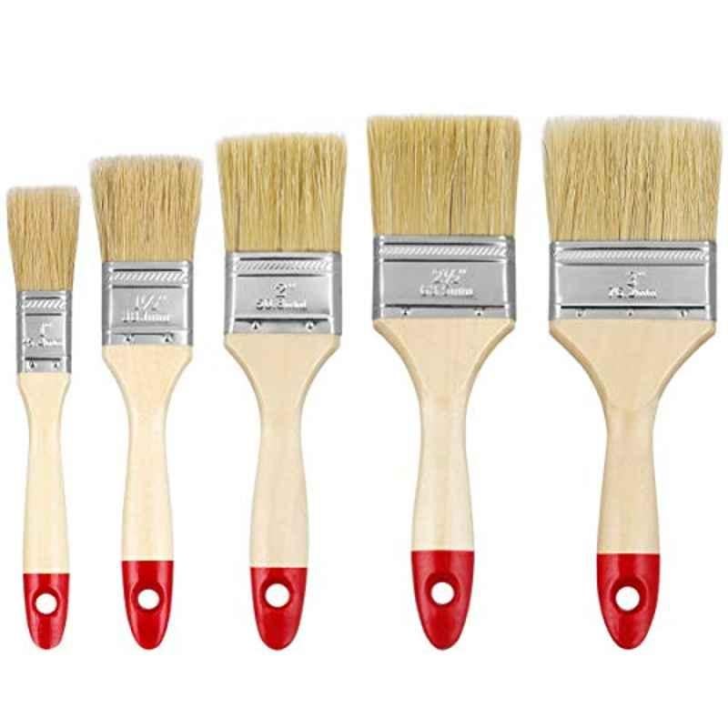 10 Pcs 20-23.5cm Wooden Handle Flat Paint Brush Set