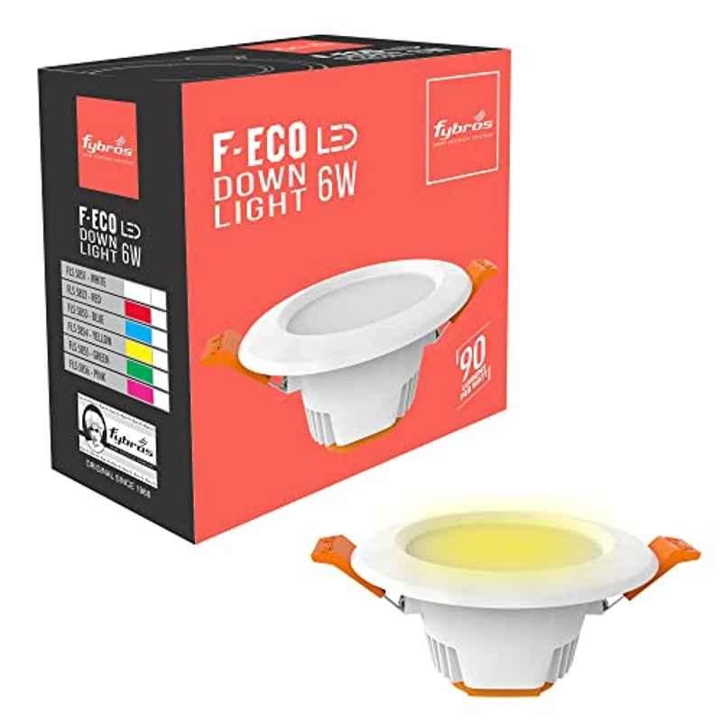 Fybros F-Eco 6W Polycarbonate Yellow Round LED Ceiling Light, FLS5854A