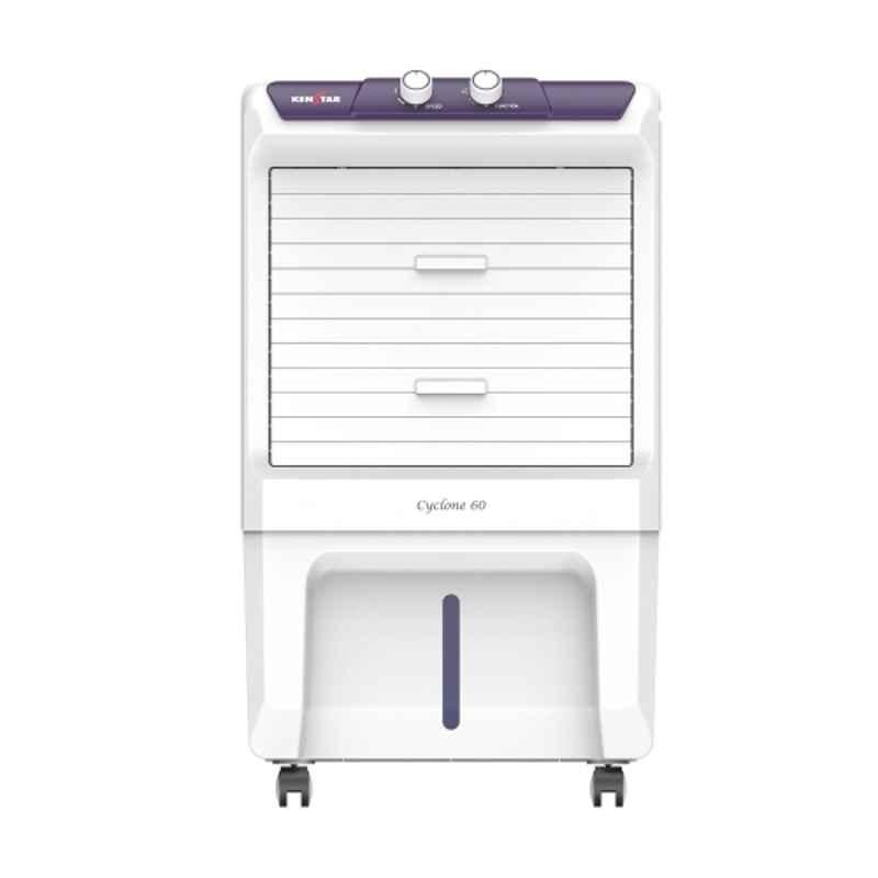 Kenstar Cyclone 60 105W 60 Litre Polypropylene White Personal Air Cooler with Honeycomb Pad Cooling & 1 Year Warranty, CK60PS2500F