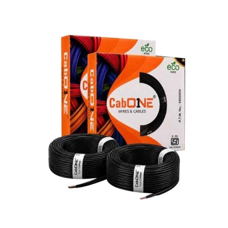 CabONE 1.5 Sqmm Black FR PVC Insulated Multistrand Copper Cable, Length: 90 m (Pack of 2)