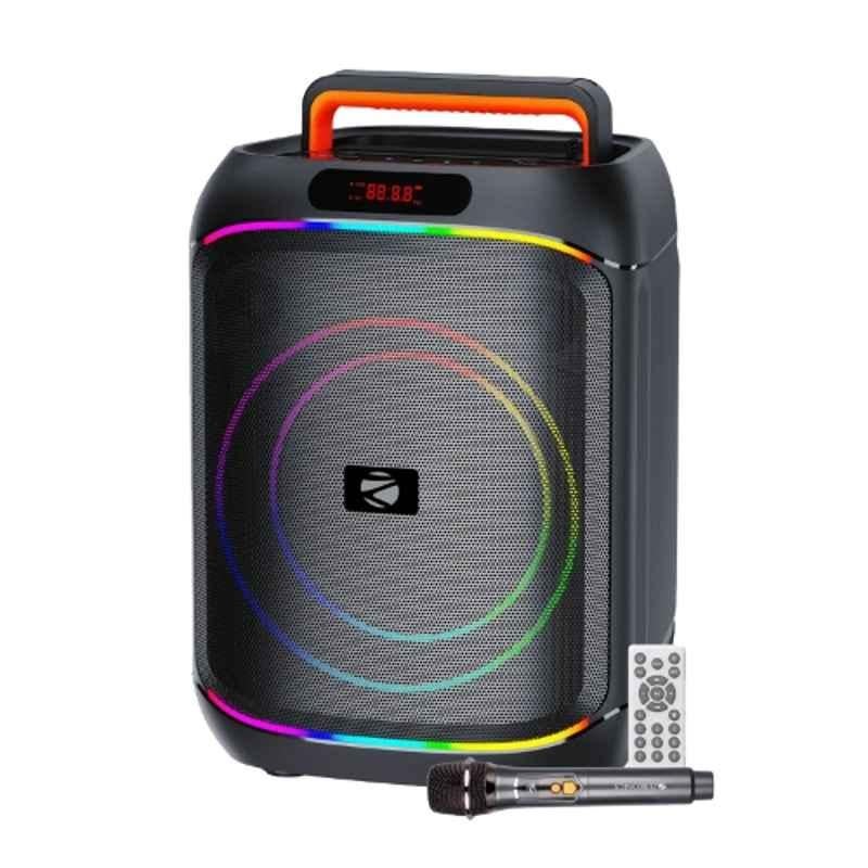 Zebronics Sound Feast 850 64W Black Portable Bluetooth Speaker with Wireless Karaoke Mic, Carry Handle & RGB LED Modes, KSPK 6