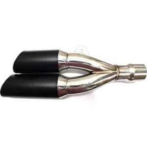 RA Accessories Black & Chrome Dual Outlet Silencer Exhaust for Triumph Rocket III Roadster