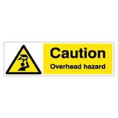 SUNSIGNS 450x150mm Vinyl & Acrylic Sandwich Caution Overhead Hazard Signage, SN0210VNLM1HPIDAL