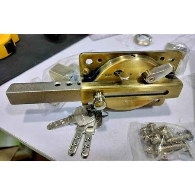 Plantex Interlock for Home/Heavy Brass 6 Turn Lever Interlock/Mortise Locks for Shop, Office with 3 Computerised Key PARMANU, Antique Brass
