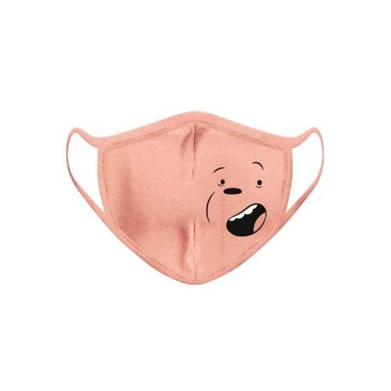 Clovia 2 Layers Pink Printed Cotton Snug Fit Face Mask, CMBMSK101M (Pack of 5)