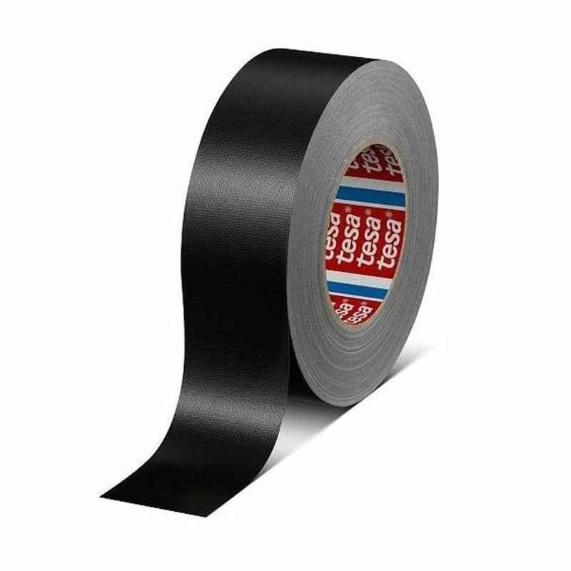 Tesa Acrylic Coated Cloth Tape, 4651, Natural Rubber, 8 mx50 mm, Black
