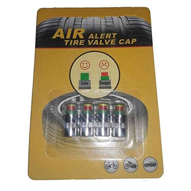 Kozdiko 4 Pcs Iron Air Pressure Alert Car Tyre Valve Caps Set for Mahindra Quanto, Koz-61153