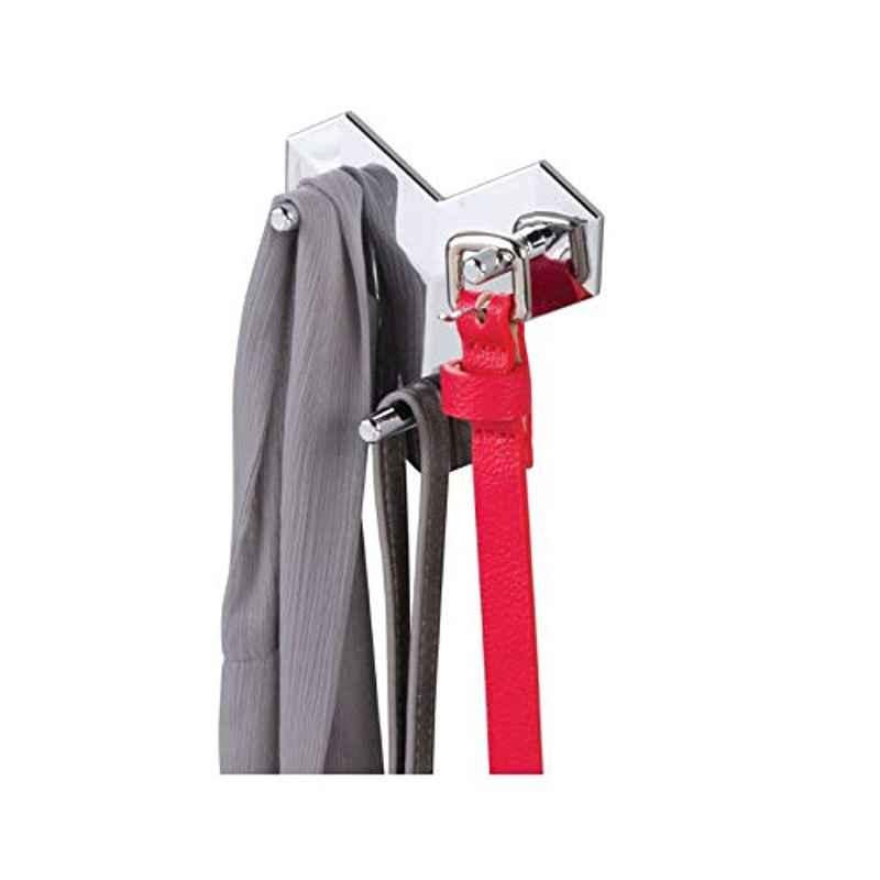 iDesign Bosphorus 3 Hook Plastic Silver Self Adhesive Hanger, 54480EU