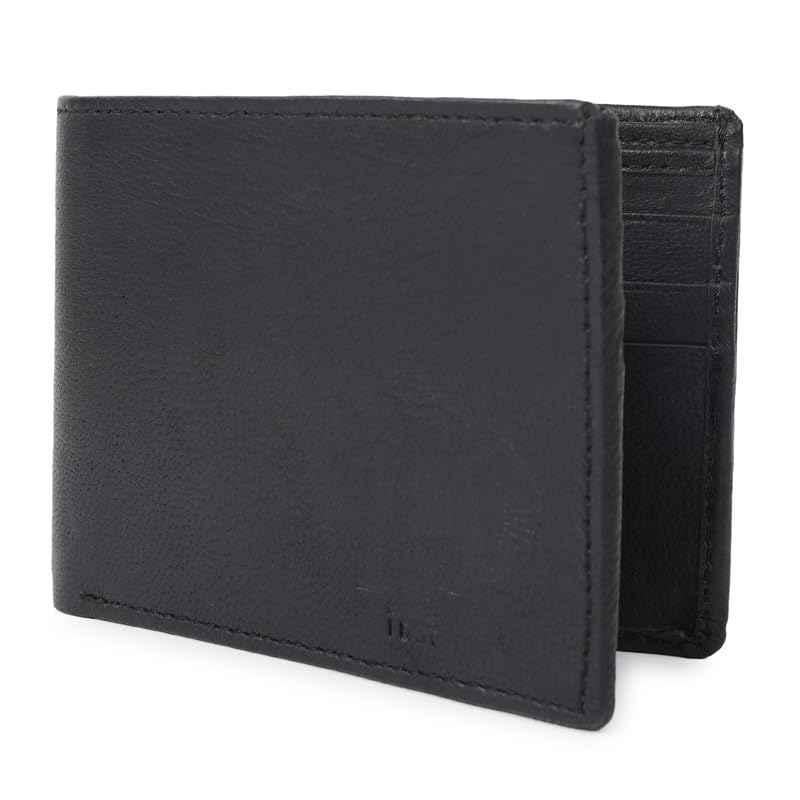 I DOT Leather Black Slim Men Wallet with Credit & Debit Card Holder, WLT-03