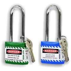 Asian Loto 2 Pcs 65mm Green & Blue Long Shackle Jacket Padlocks Set for Safety, ALC-LPL-GB