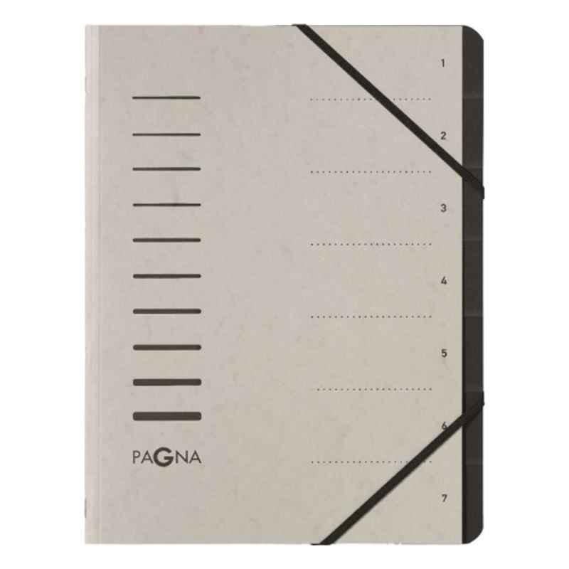 Pagna A4 Light Grey/Black 7 tabs Manila Folder with elastic fastener