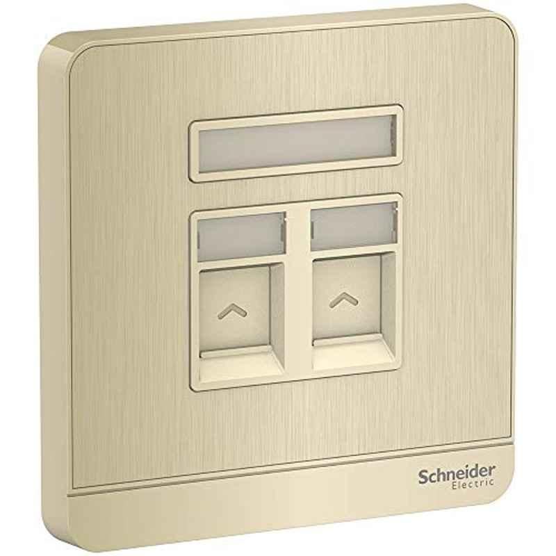 Schneider AvatarOn 1 Gang Metal & Polycarbonate Gold Hairline 2 Keystone Wallplate, E8332RJS_GH
