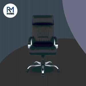 RM HOME Vista Leather High Back Black Executive Chair