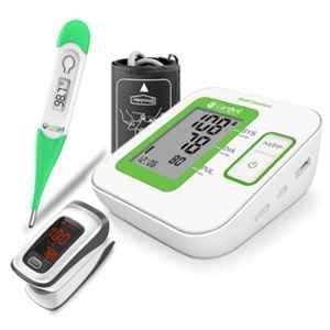 Carent Automatic Blood Pressure Machine, Pulse Oximeter & Thermometer Set