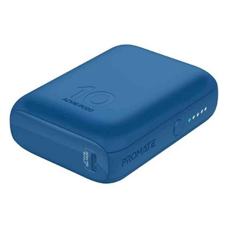 Promate 10000mAh 20W Blue Ultra-Compact Power Bank with Quick Charge 3.0, Acme-PD20