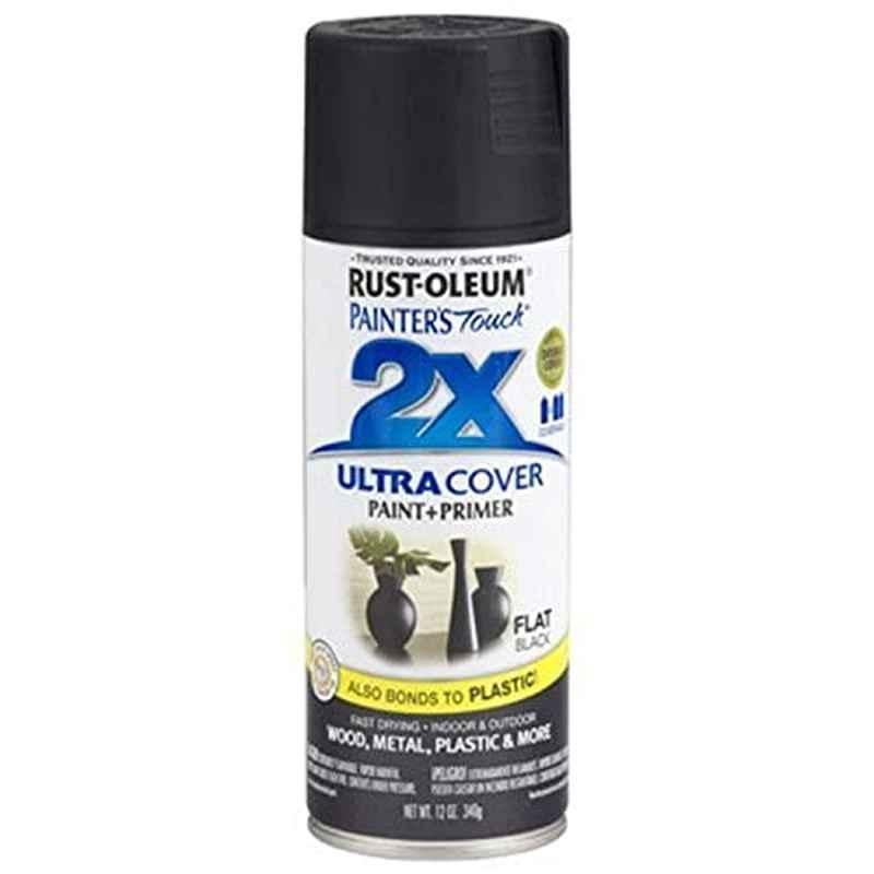 Rust-Oleum 12 Oz Flat Black Painters Touch 2X Ultra Cover Paint & Primer