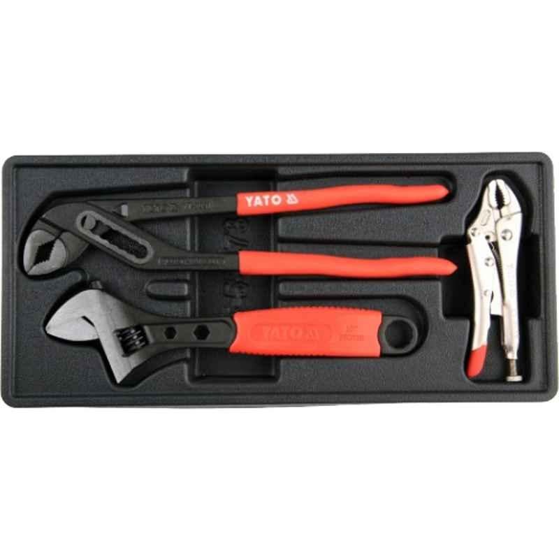 Yato 3 Pcs 391x180mm Drawer Insert Pliers & Adjustable Wrench, YT-55473