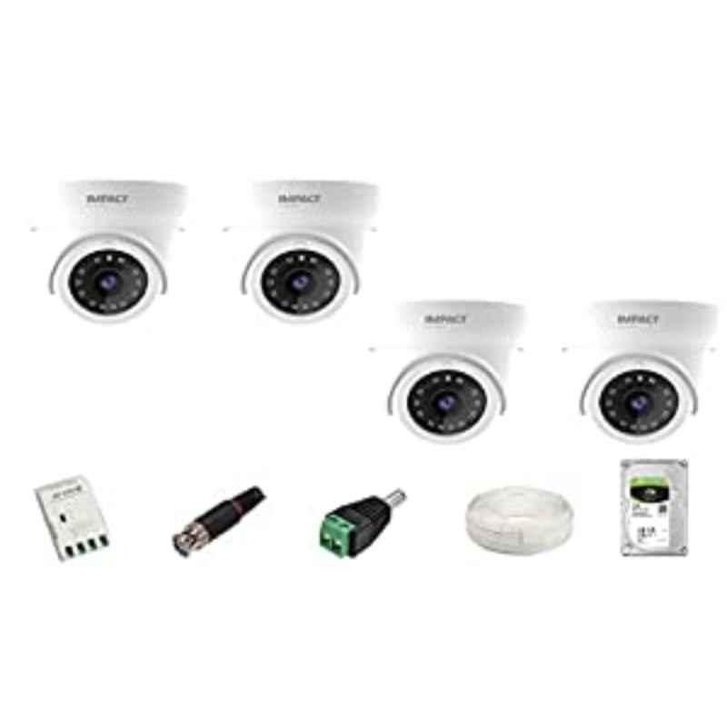 Impact by Honeywell 2MP CCTV Kit with 4 Dome Camera, 1TB Hard Disk & All Accessories, I-MKIT4CH-2.1