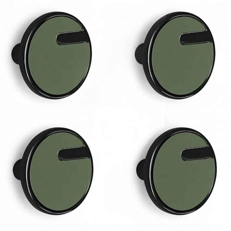 Plantex Knobs for Drawers/Drawer Knobs/Round Knob for Cabinets/Pull-Push Knob for Kitchen/Bedroom/Drawer (Pack of 4) SH-433, DC-Black & Green