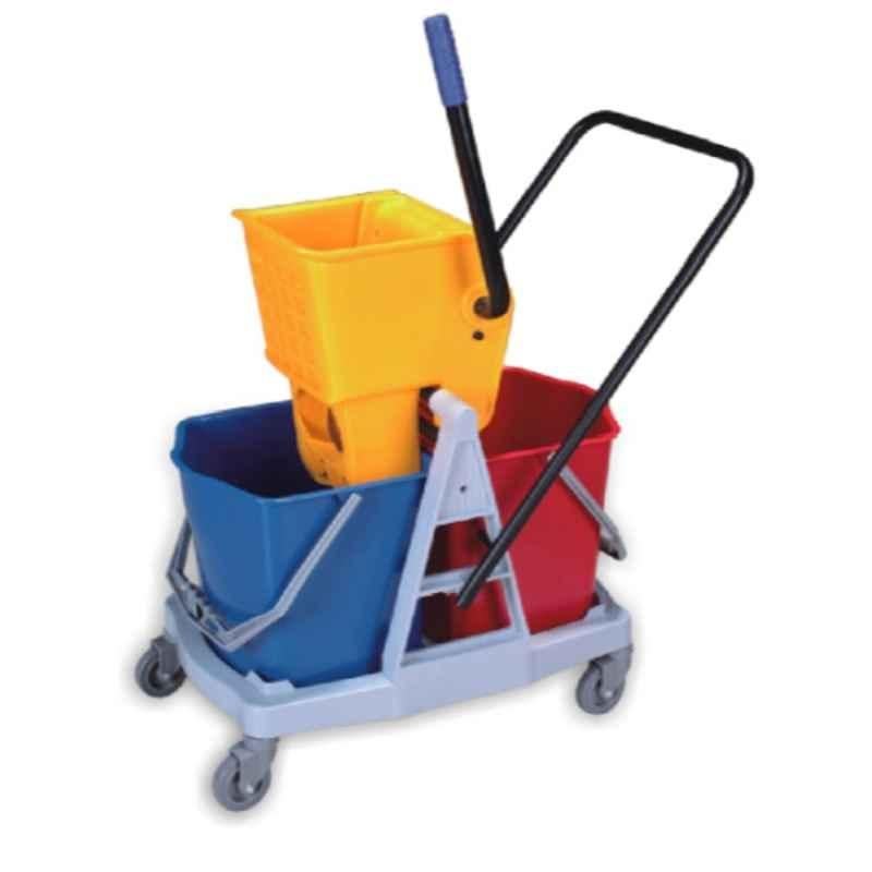 Baiyun 71x43x99cm 34L Blue 2-Bucket Wringer Trolley (S), AF08075
