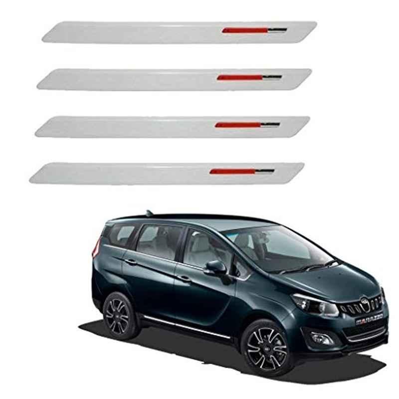 Kozdiko 4 Pcs White & Red Designer Car Bumper Protector Set for Mahindra Marazzo, KOZ-37071