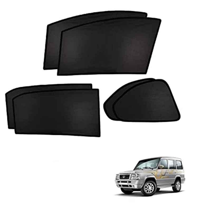 Kozdiko 4 Pcs Custom Fit Non Magnetic Curtains Mesh Car Sun Shade Set for Tata Sumo