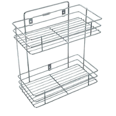 Niksoware Stainless Steel Silver 2 Layer Multipurpose Kitchen Rack