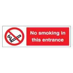 SUNSIGNS 300x100mm Vinyl & ACP Sheet No Smoking in This Entrance Signage, SS0209VNLM3HPIFAG
