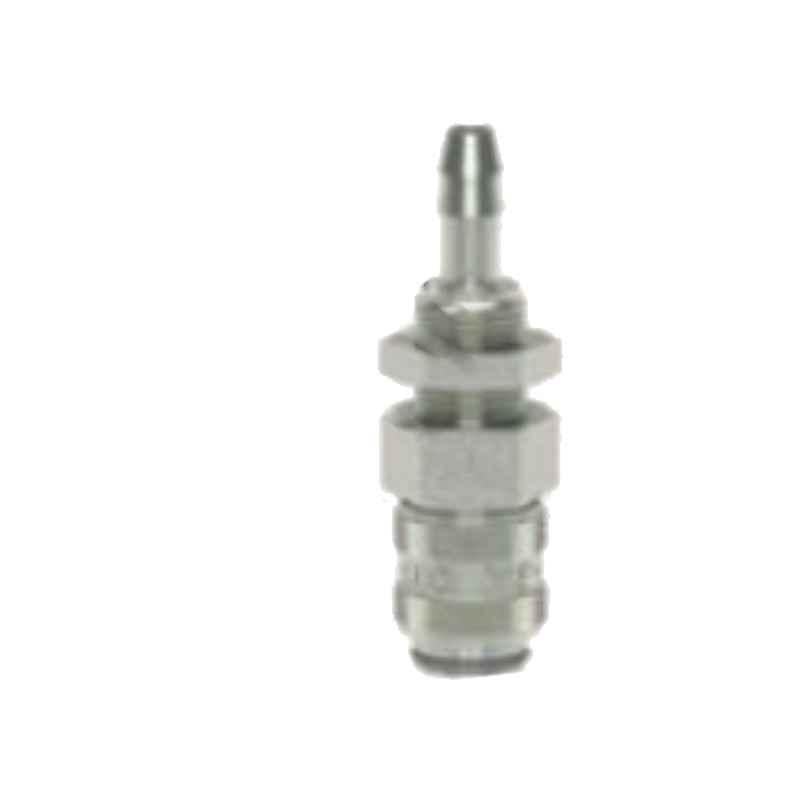 Ludecke ESMN6TSVAB 6mm Double Shut Off Mini Quick Plated Connect Coupling with Bulkhead Screwing