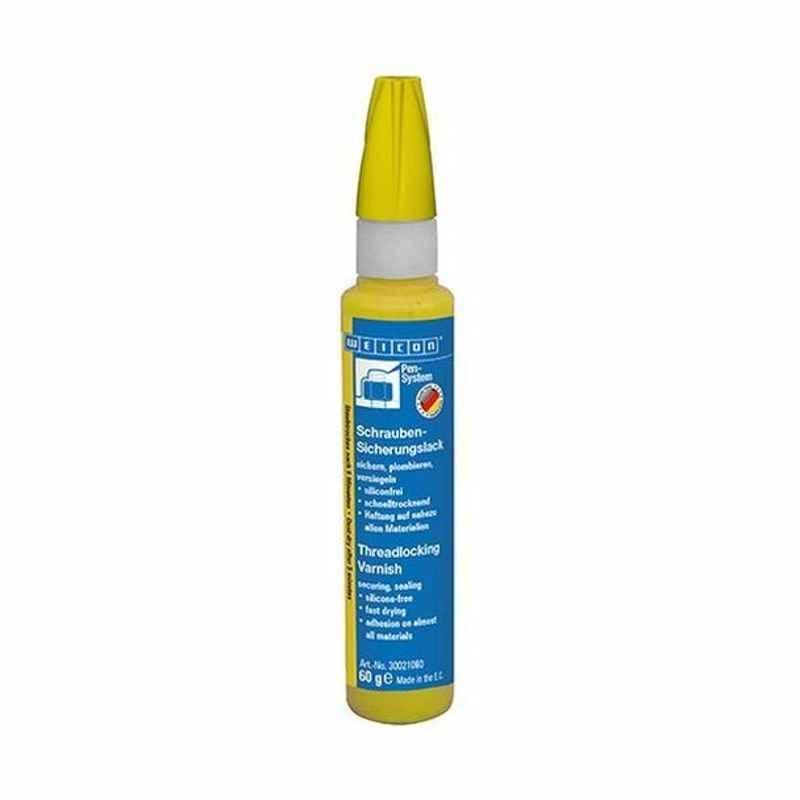 Weicon Threadlocking Varnish, 30021060, 60GM, Yellow