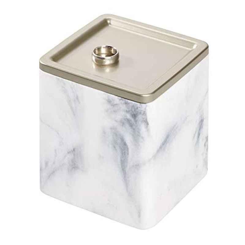 iDesign 9.53x9.53x10.16cm Marble White Dakota Canister, 28350