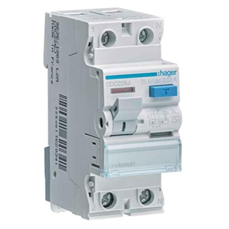 Hager 25A 30mA Earth Leakage Circuit Breaker, CDC226J