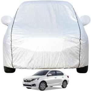 Allextreme Polyester Silver Car Cover with Mirror Pocket for Honda Amaze 2005 & 2026 Models, PV-TT011