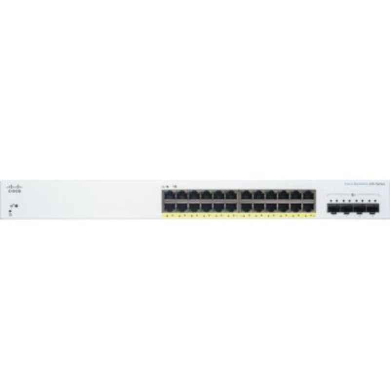 Cisco Business 350 Series 24 Ports GE Full PoE 4x10G SFP+ Grey Managed Network Switch, CBS35024FP4X