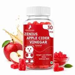 Zenius India 30 Pcs Apple Flavour Gummies with Vitamin B9, Vitamin B12, Apple Cider Vinegar, Orange Fruit & Veggies Blend for Weight Loss, Natural Detox & Wellness Skin