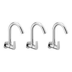 Fastgear Elixir Brass Chrome Finish Silver Sink Tap, FG1003 (Pack of 3)