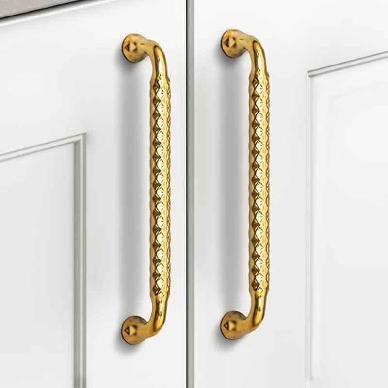 Plantex 224mm Zinc Gold PVD Finish Pull Cabinet Handle for Home & Office, APS-DTC-3710-GOLD-224MM-PK-2 (Pack of 2)