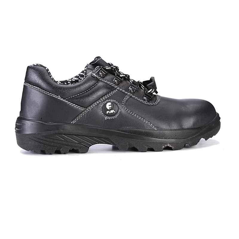 Fuel Mortar M/C Black Leather Steel Toe Safety Shoes, 640-8308, Size: 8