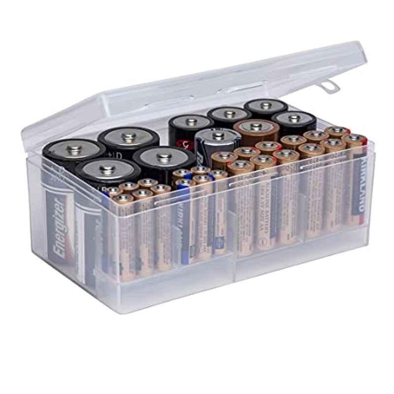 Dial 9.5x15.9x7cm Plastic Clear Multi Battery Organizer, B331FN