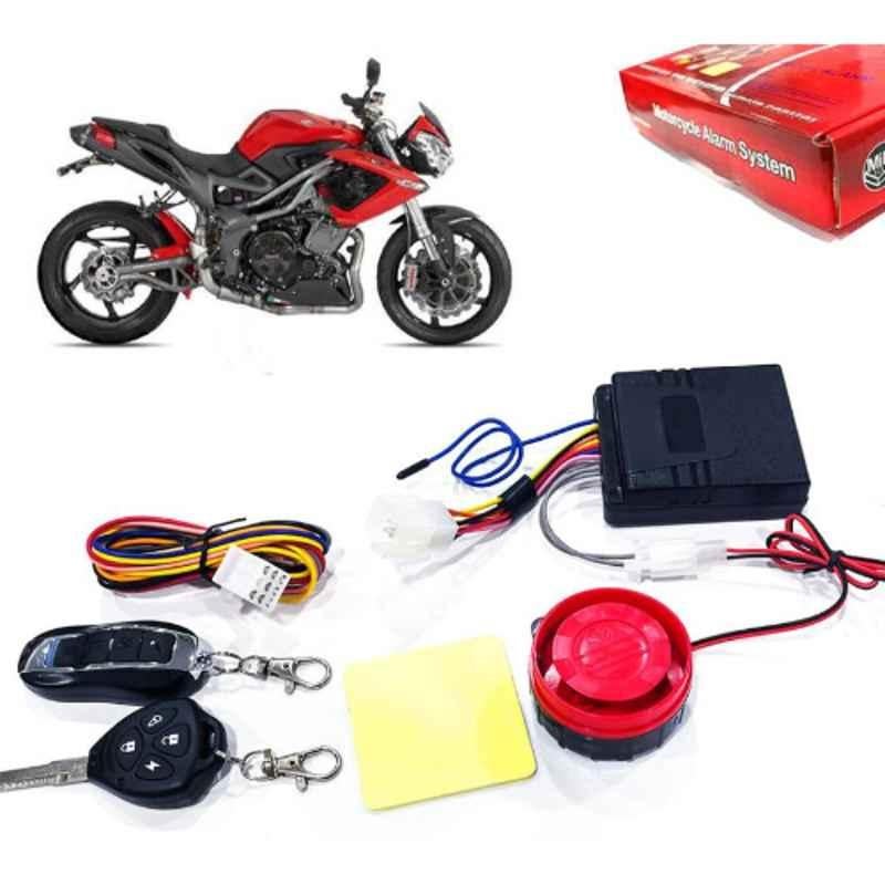 Auto Pearl 12V Black Two-Way Anti Theft Motorcycle Alarm Kit with 2 Pcs Remote for TNT R