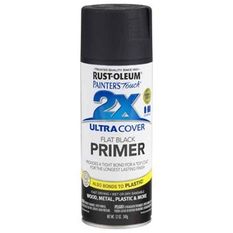 Rust-Oleum Painters Touch 12 Oz Black 249846 2X Flat Primer Spray Paint