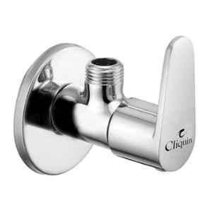 Cliquin Cora Brass Silver Chrome Wall Mounted Angle Valve with Wall Flange
