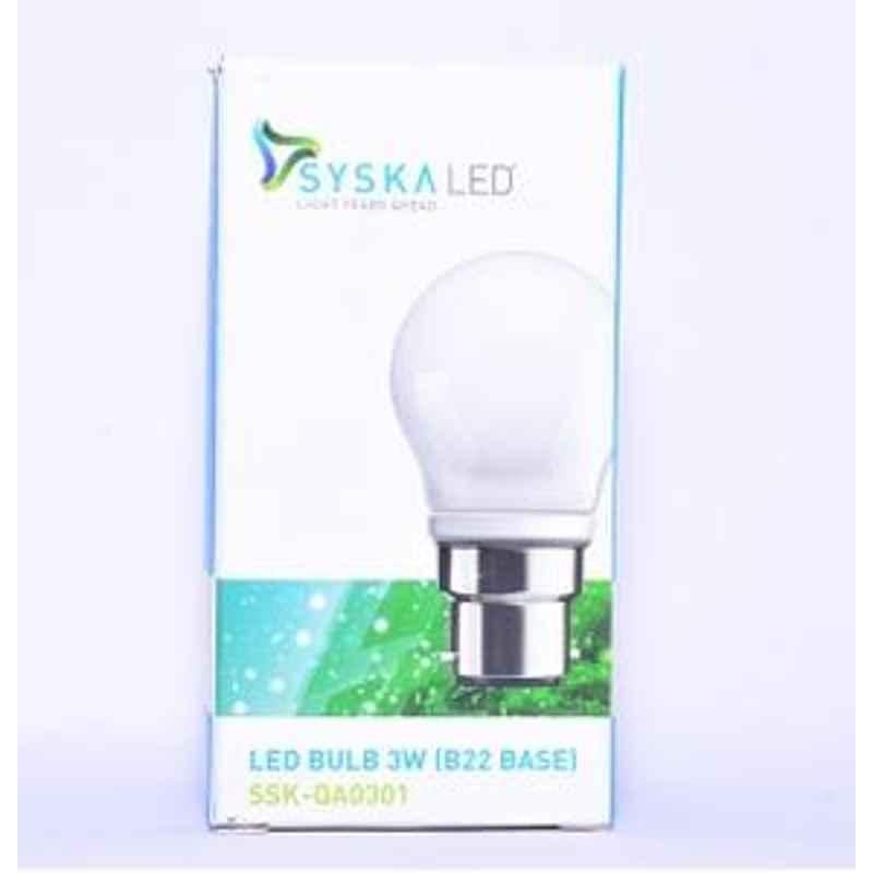 Syska SSK-QA0301 3W B22 Pin Type Cool White 250lm LED Bulb