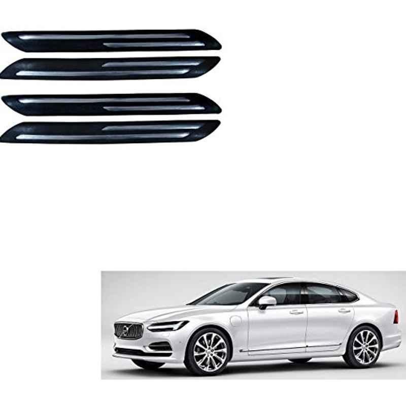 Kozdiko 4 Pcs Black Double Chrome Bumper Protector Set for Volvo S90