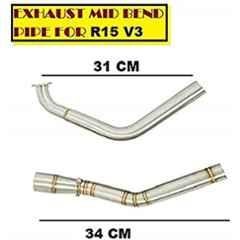 Meenu Arts World Exhaust Silencer Bend Pipe for Yamaha R15 V3 Stainless Steel T-8 (Pack of 2)